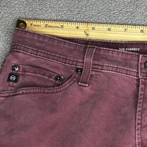 AG Adriano Goldschmied Everett Jeans Mens 34x31 Mauve Slim Straight Stretch - Picture 8 of 13
